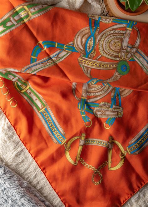 vintage gucci scarf oranges|vintage gucci scarf patterns.